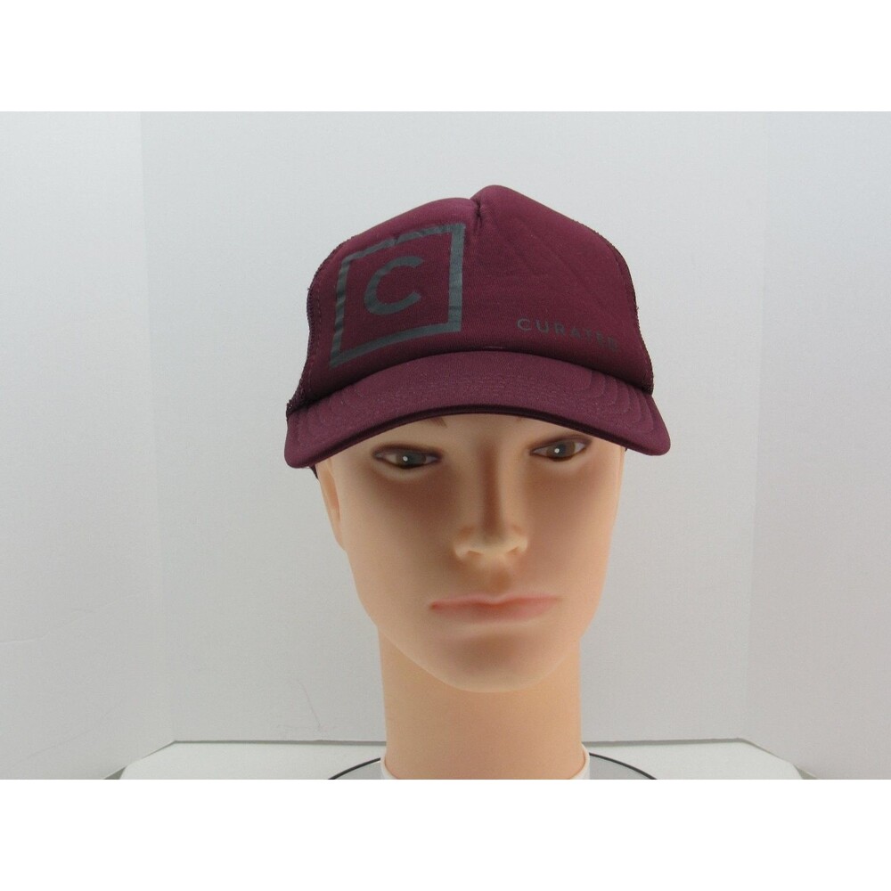 OTTO Trucker Hat Snapback Men's OSFM Maroon CURATED Logo Polyester Mesh